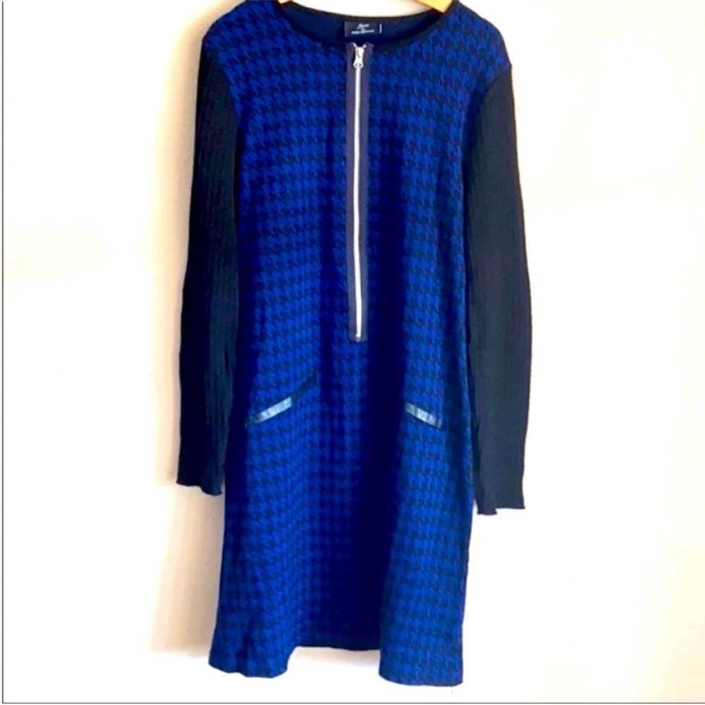 Lennie for Nina Leonard houndstooth sweater dress